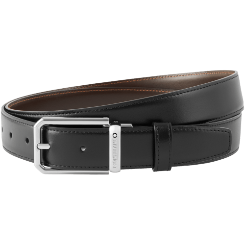 Cintura elegante nera - marrone reversibile cut-to-size - 118429 #1