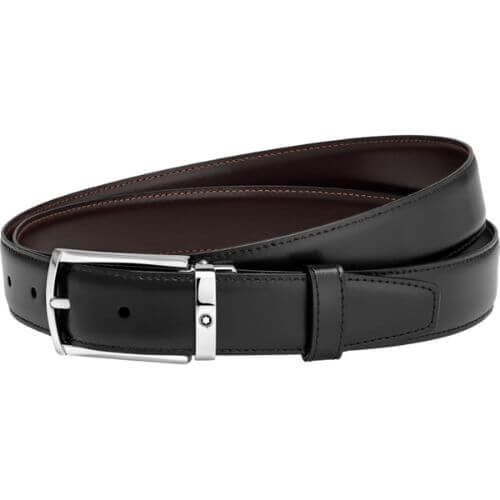 Cintura elegante nera:marrone reversibile regolabile - 123889